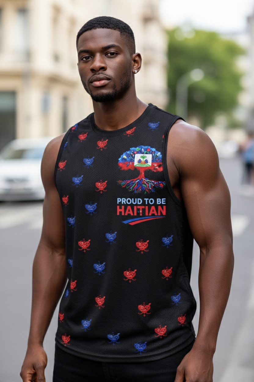 Débardeur Proud to be Haitian - Arbre aux Racines Drapeau