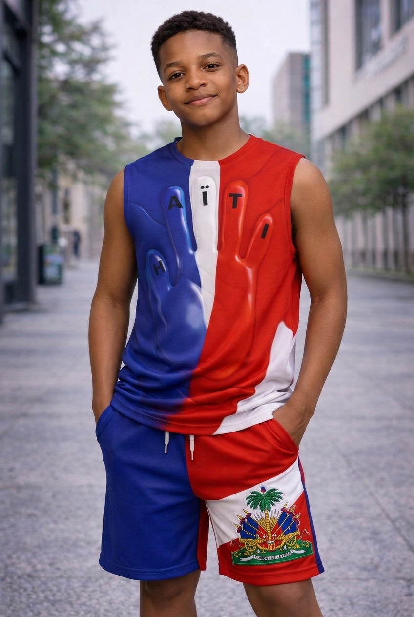 Ensemble Sportif Enfant Drapeau Haïtien