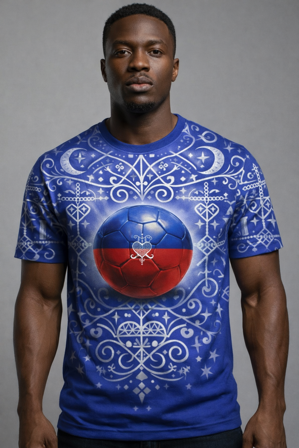 T-Shirt Premium Haiti Football Vèvè - Design Mystique Sportif