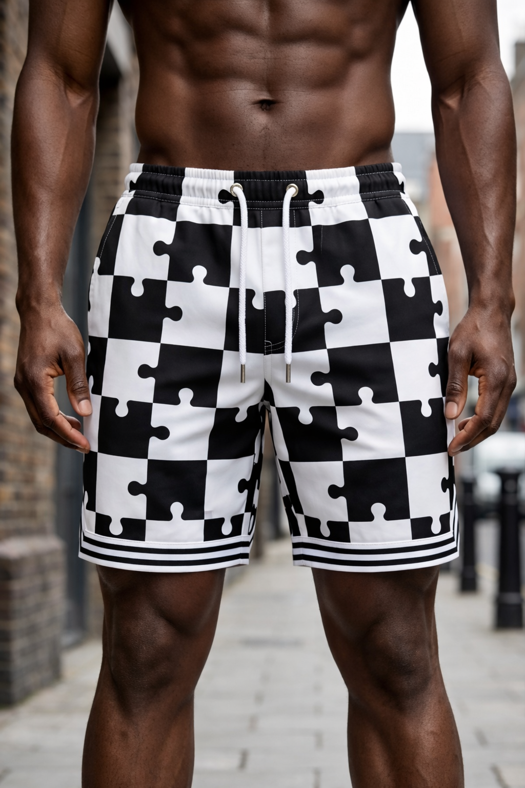 Short Puzzle Échiquier – Noir & Blanc