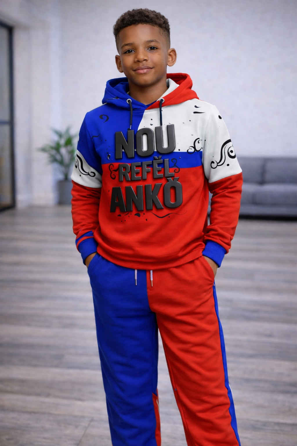 Ensemble Deux Pièces Nou Crefel Anko Hoodie et Jogging pour Enfants