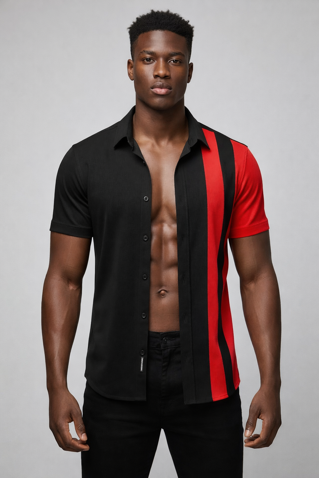 Chemise Bicolore Noir et Rouge