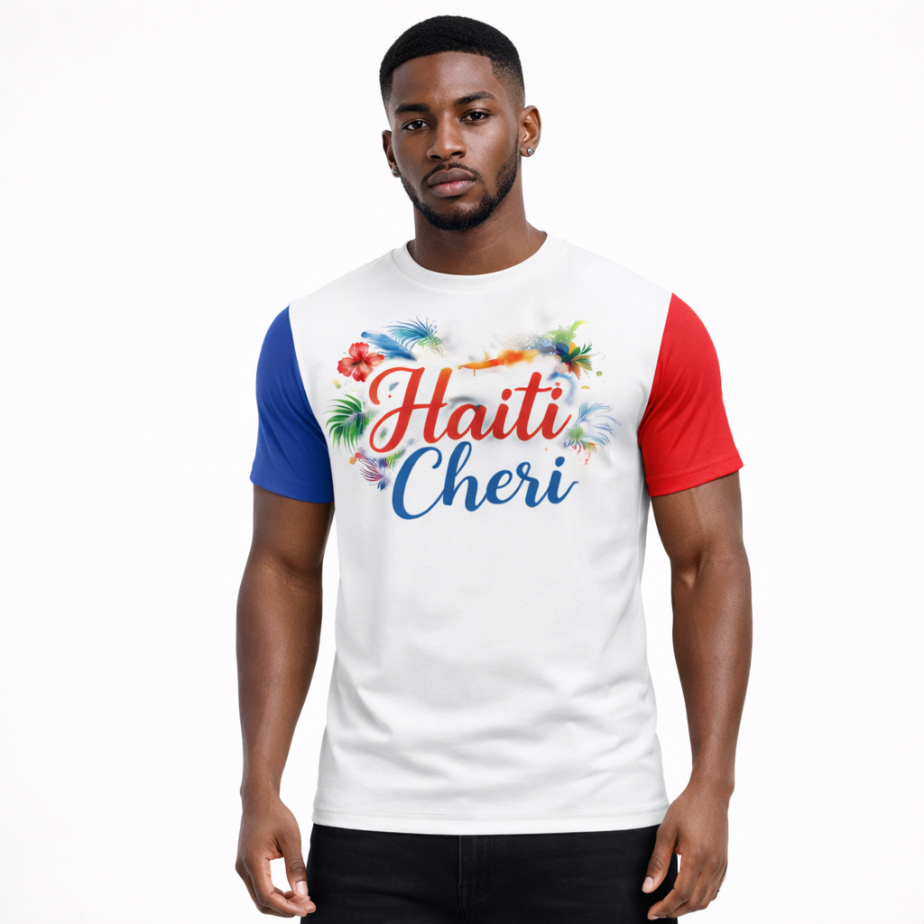 T-Shirt Premium Haiti Cheri - Design Floral Tropical