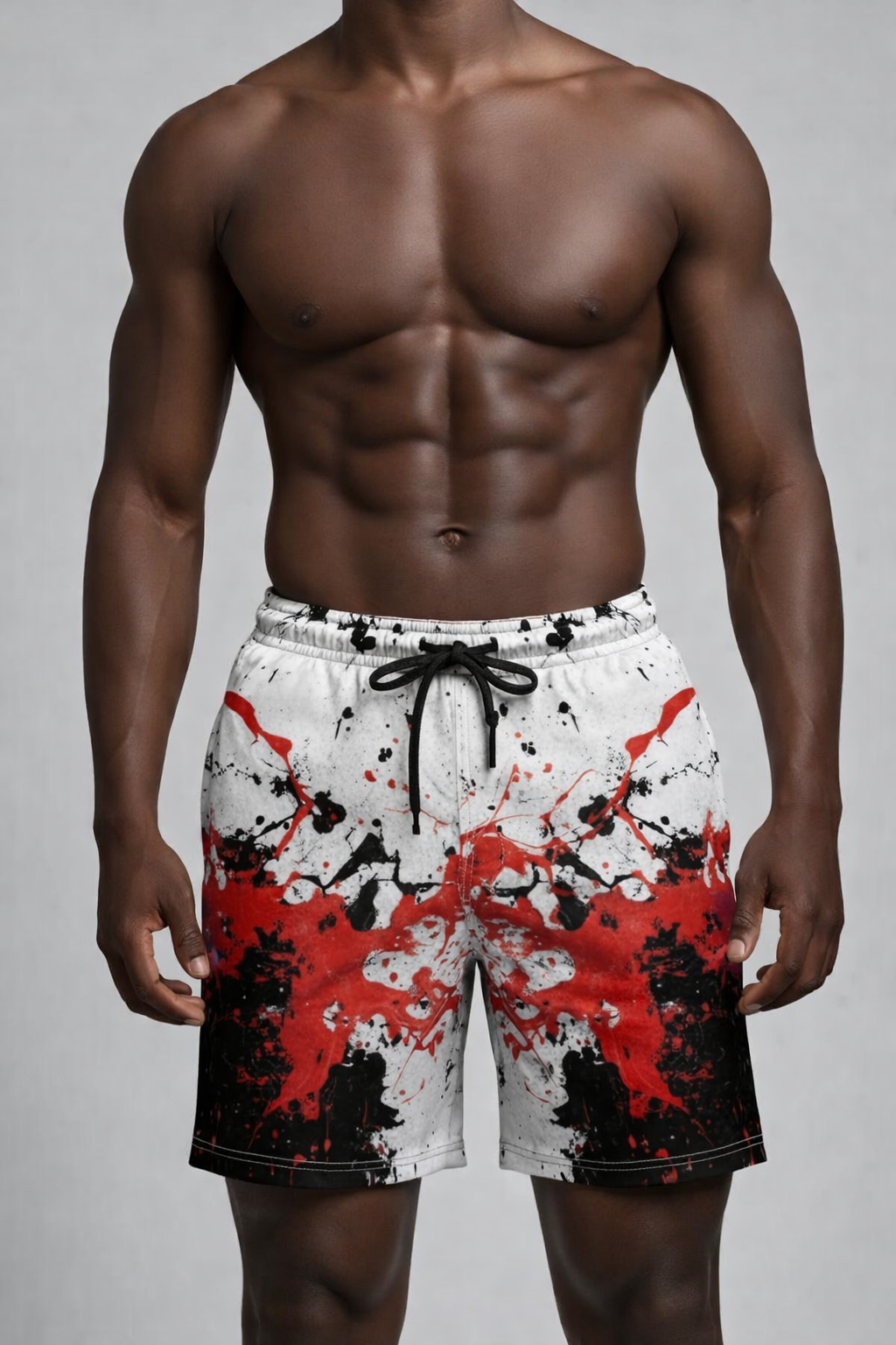 Short Encre Rouge & Noir – Splash Artistique