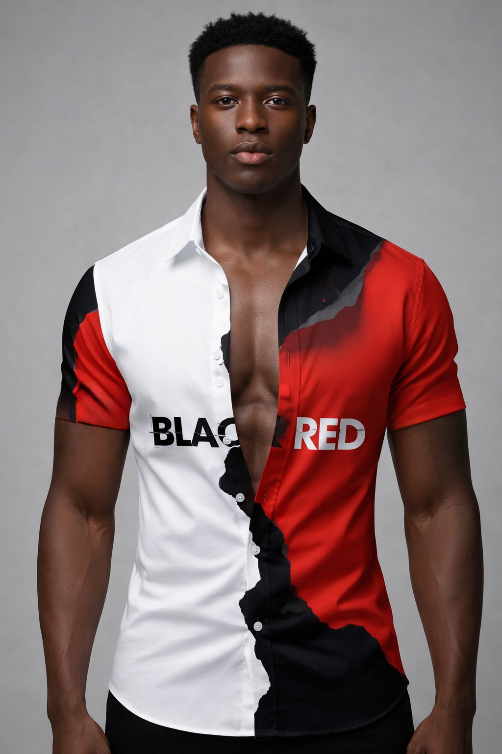 Chemise Bicolore – BLACK & RED Statement