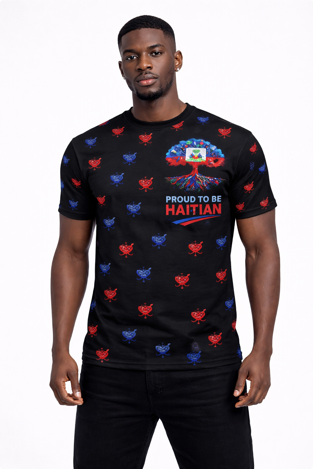 T-Shirt Premium Proud to be Haitian - Arbre des Racines All Over Print