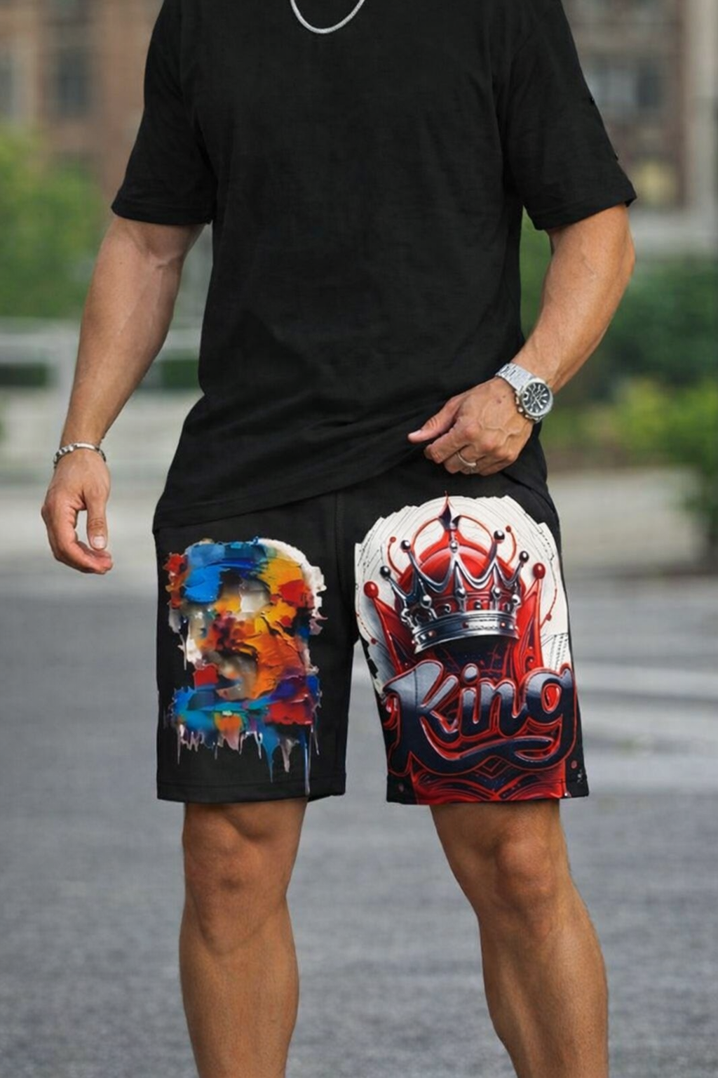 Short King Crown – Lion Multicolore & Couronne Rouge