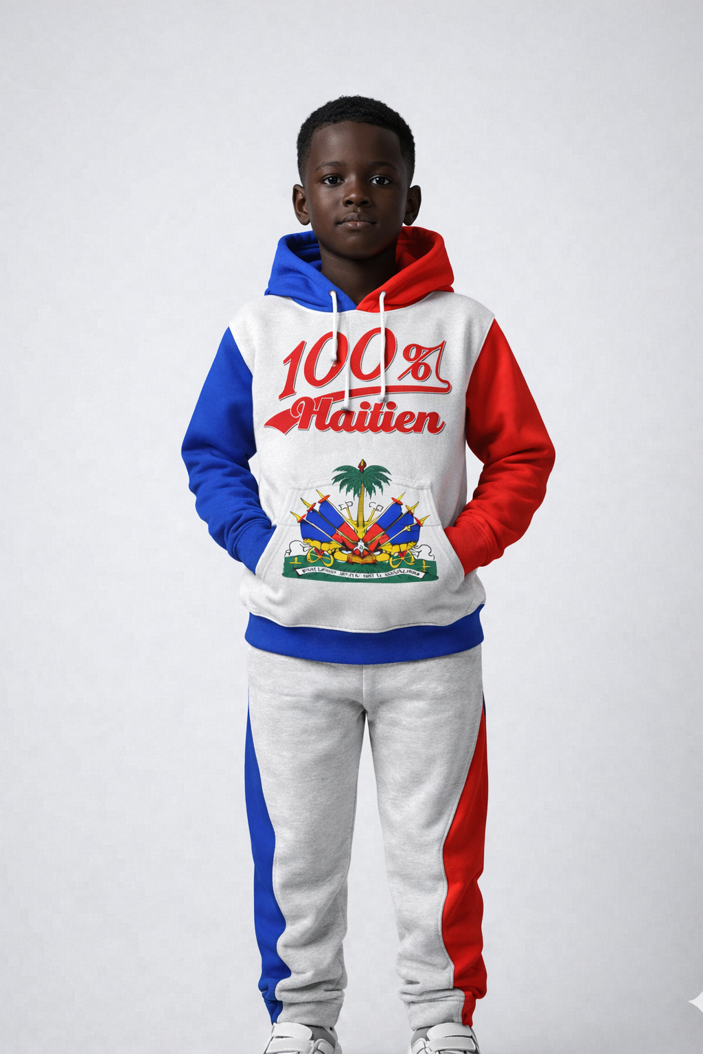 Ensemble Deux Pièces 100% Haïtien Hoodie et Jogging pour Enfants