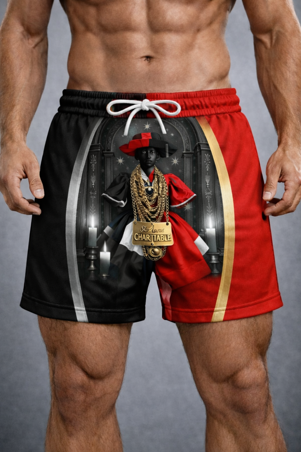 Short Sainte Anne Charitable – Noir, Blanc & Rouge