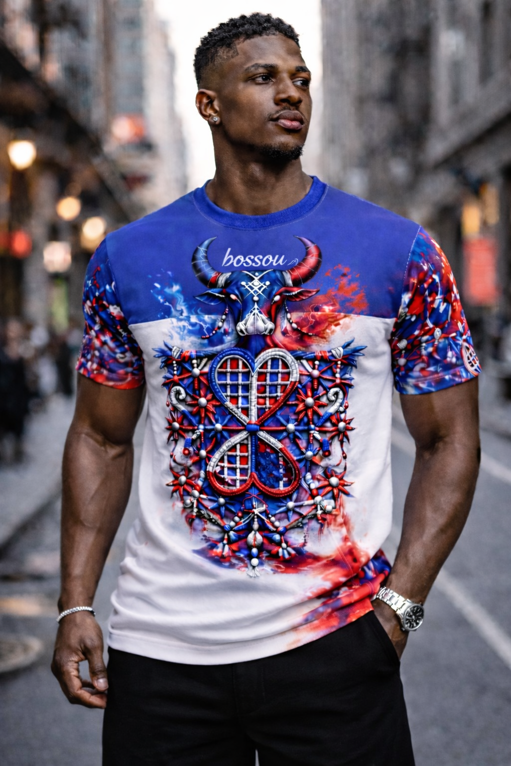 T-Shirt Bossou - Édition Vaudou Artistique Tricolore