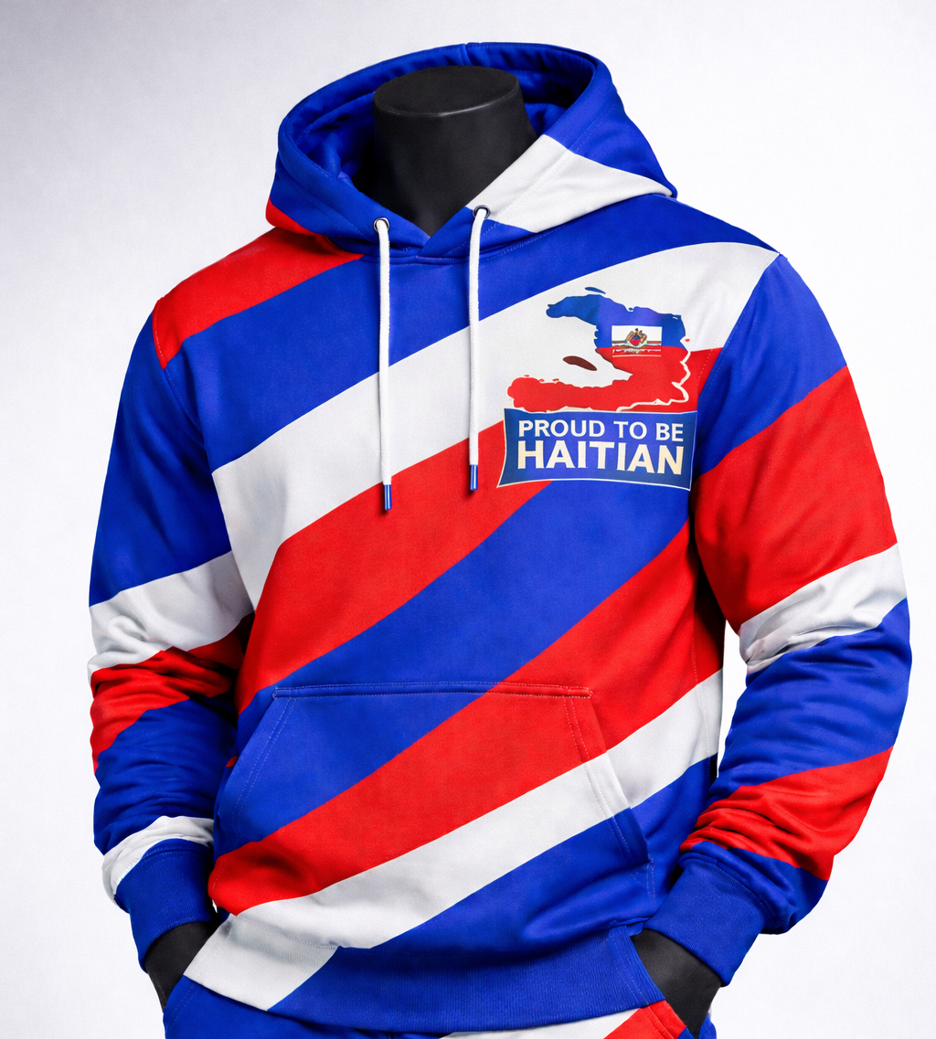 Hoodie Fier d'Être Haïtien - Proud To Be Haitian Tricolore