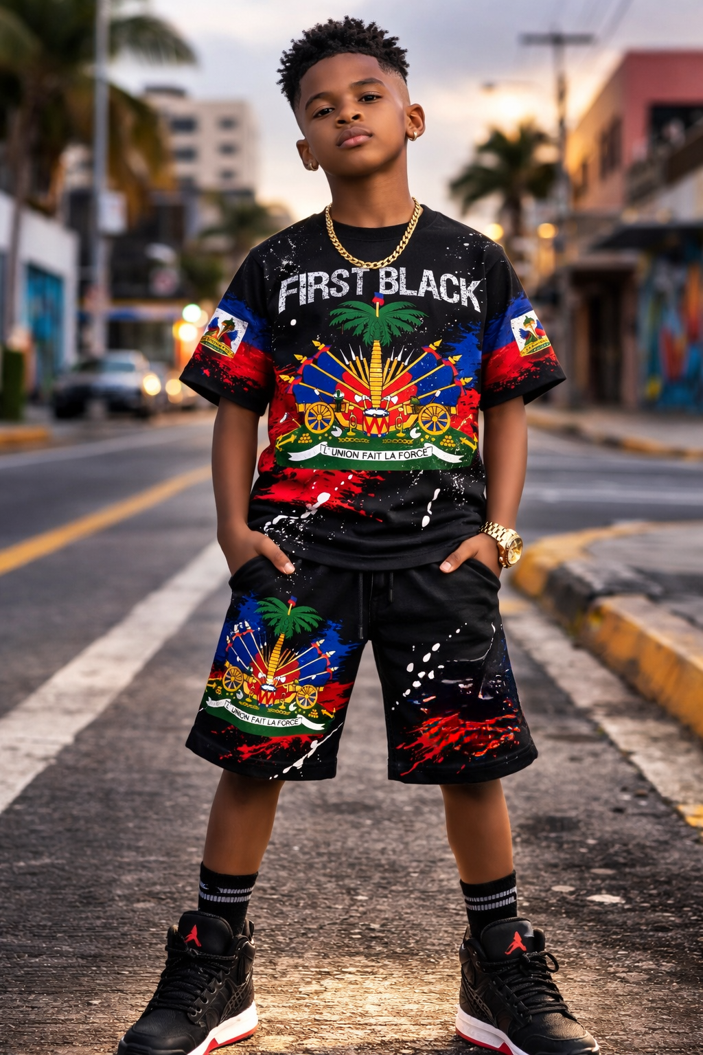 Ensemble Deux Pièces First Black avec Armoiries pour Enfants