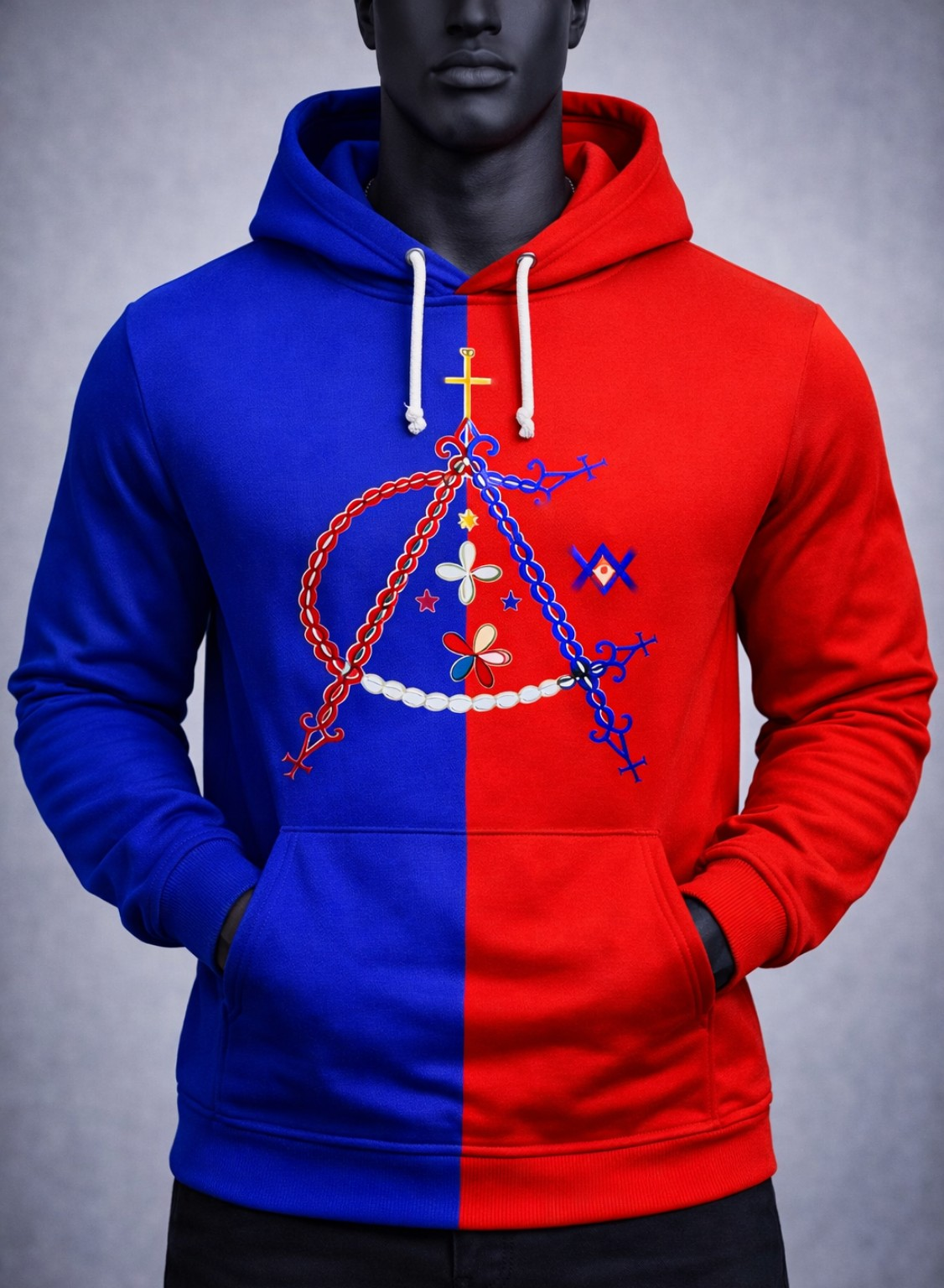 Hoodie Haïti agawou - Édition Tricolore Spirituelle