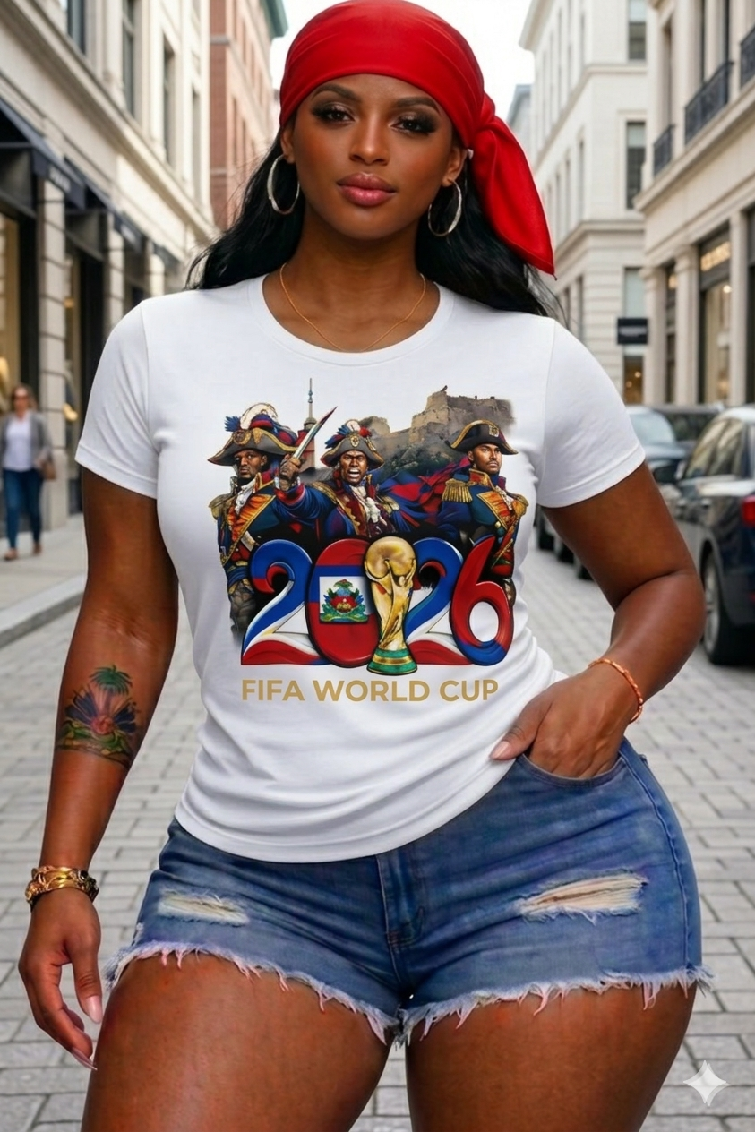T-Shirt Femme 2026 FIFA World Cup - Héros Haïtiens Trophée Blanc