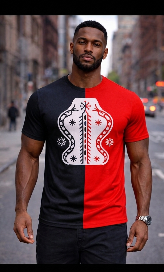 T-Shirt Vodou Vévé – Noir & Rouge