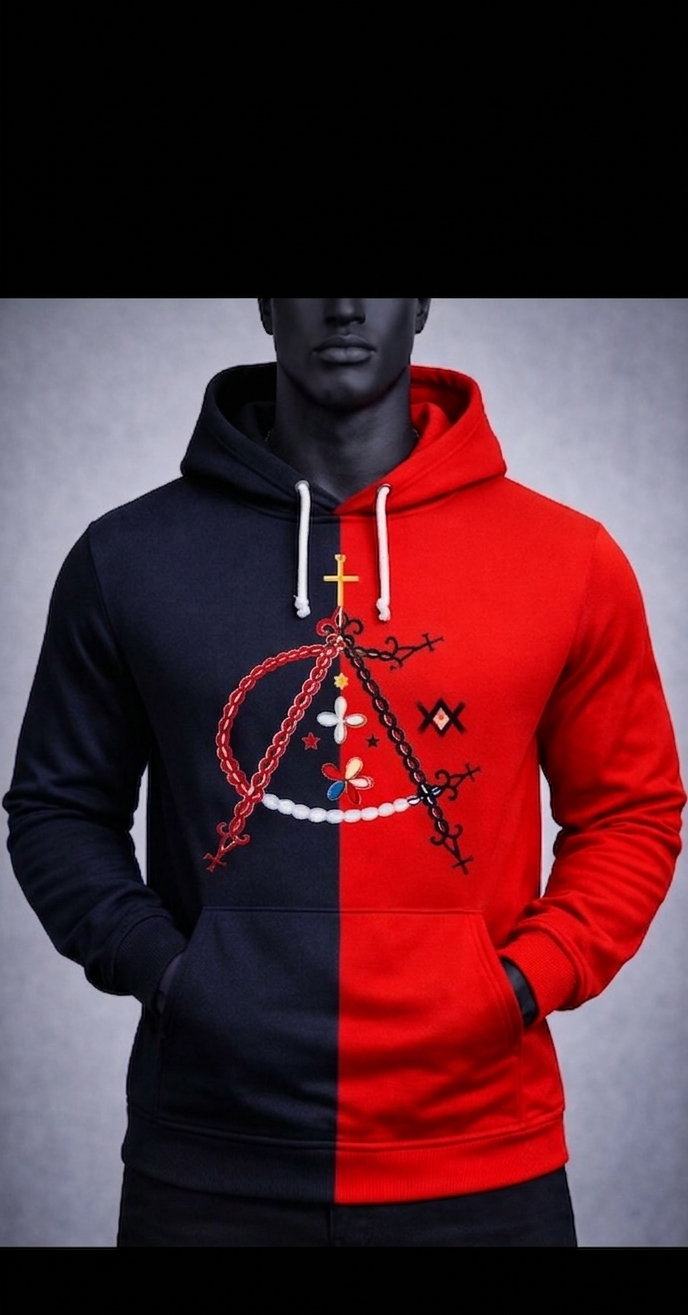 Hoodie Bilolo Kongo – Noir & Rouge
