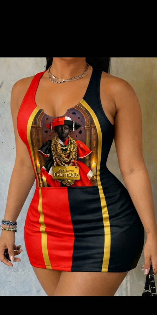 Robe Sainte Anne Charitable – Rouge, Noir & Or