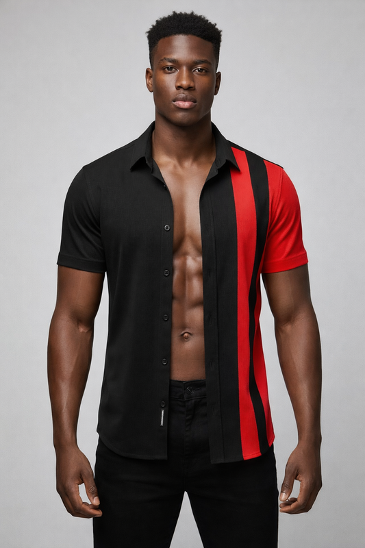 Chemise Bicolore Noir et Rouge