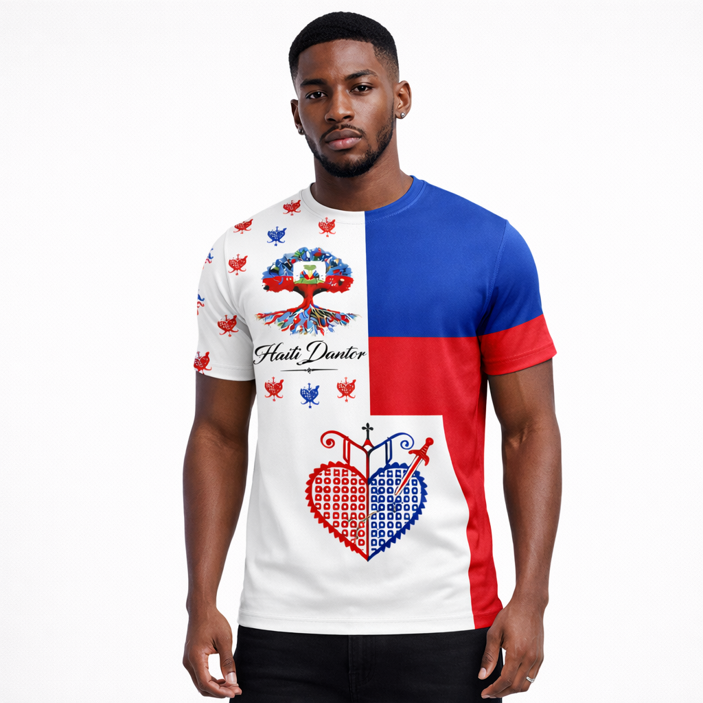T-Shirt Premium Haiti Dantor - Drapeau Haïtien