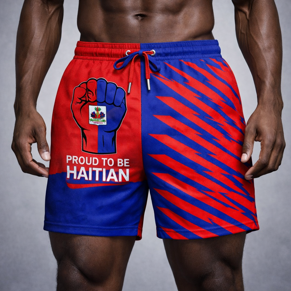 Short Proud to be Haitian - Poing Levé Puissance