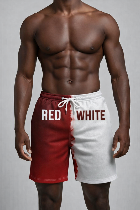 Short Bicolore RED & WHITE – Rouge & Blanc