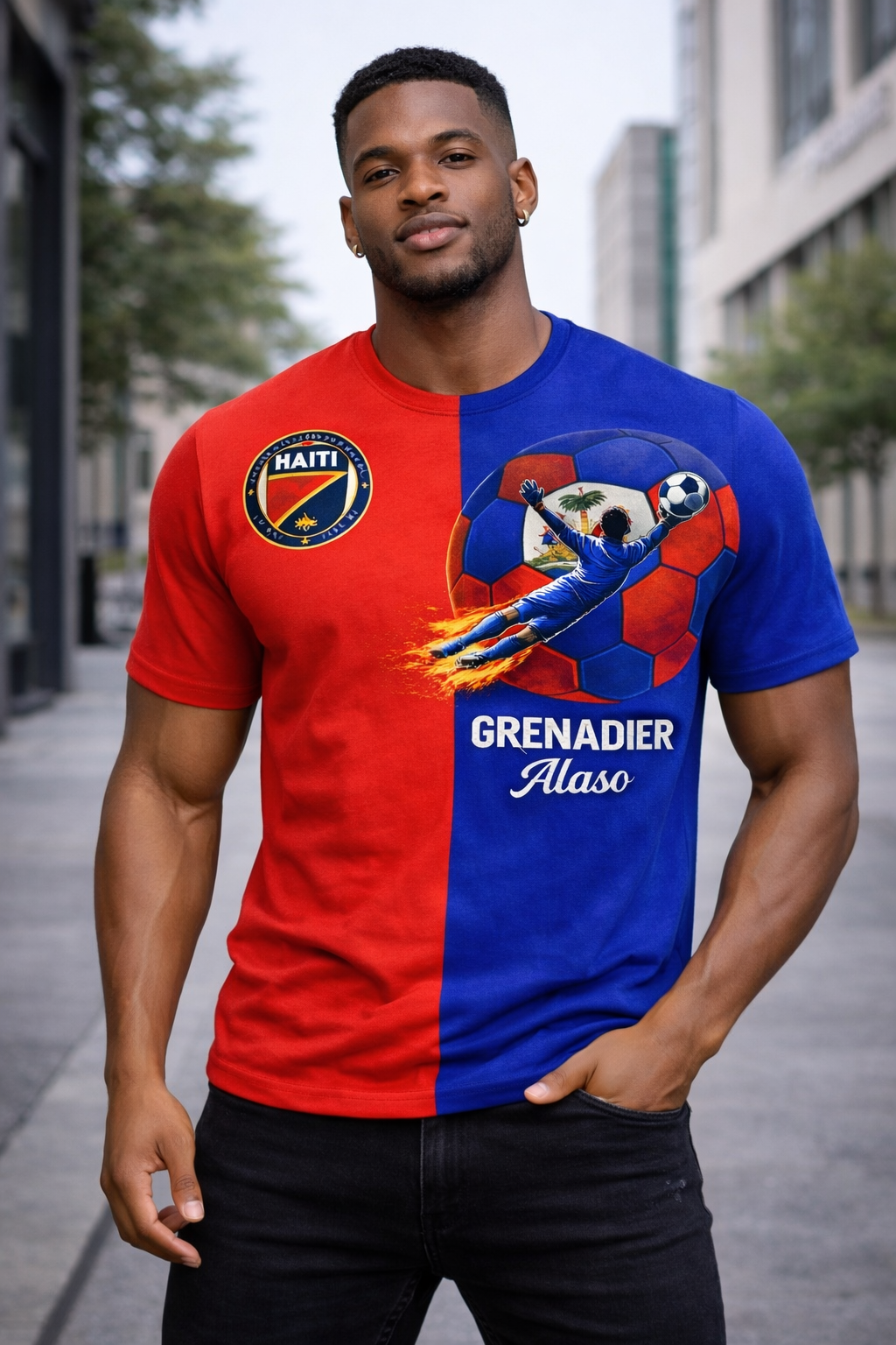 T-Shirt Premium Grenadier Alaso - Football Haïtien