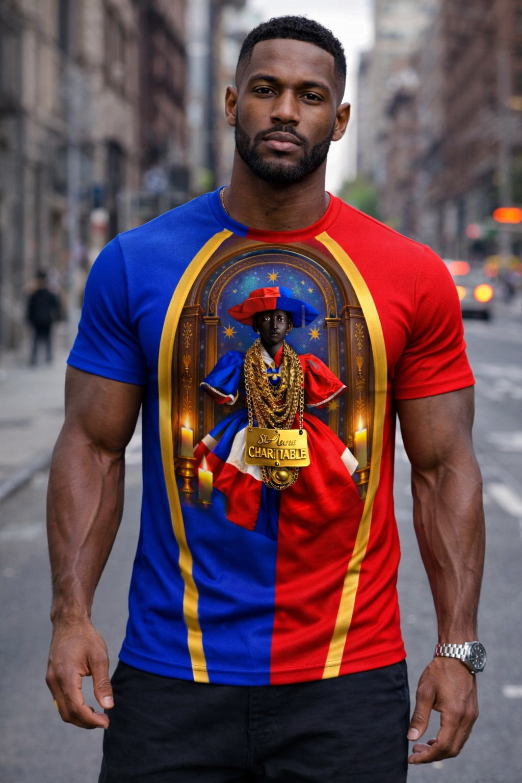 T-Shirt Premium Grann Saint Anne - Sainte Patronne Haïtienne