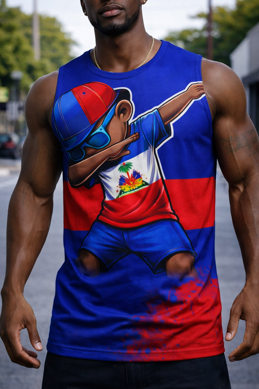 Débardeur Jeune Dab Haïtien - Enfant Fierté Drapeau Tricolore