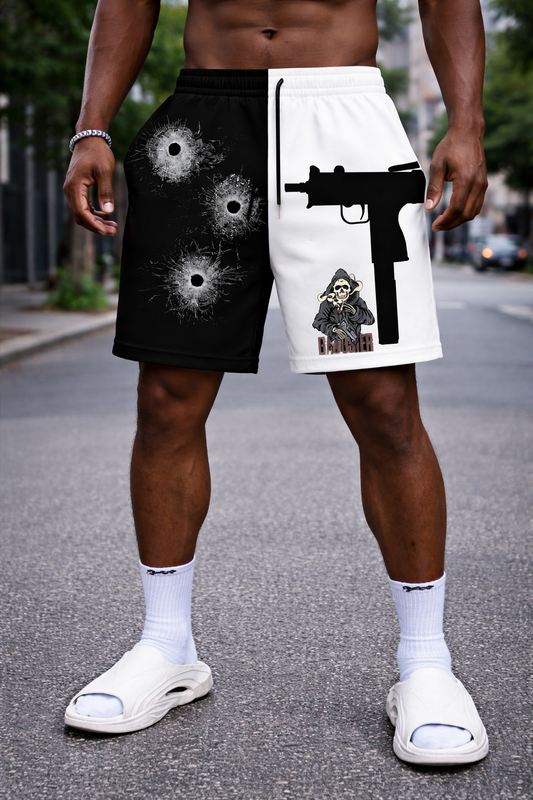 Short Bicolore Gangster – Noir & Blanc