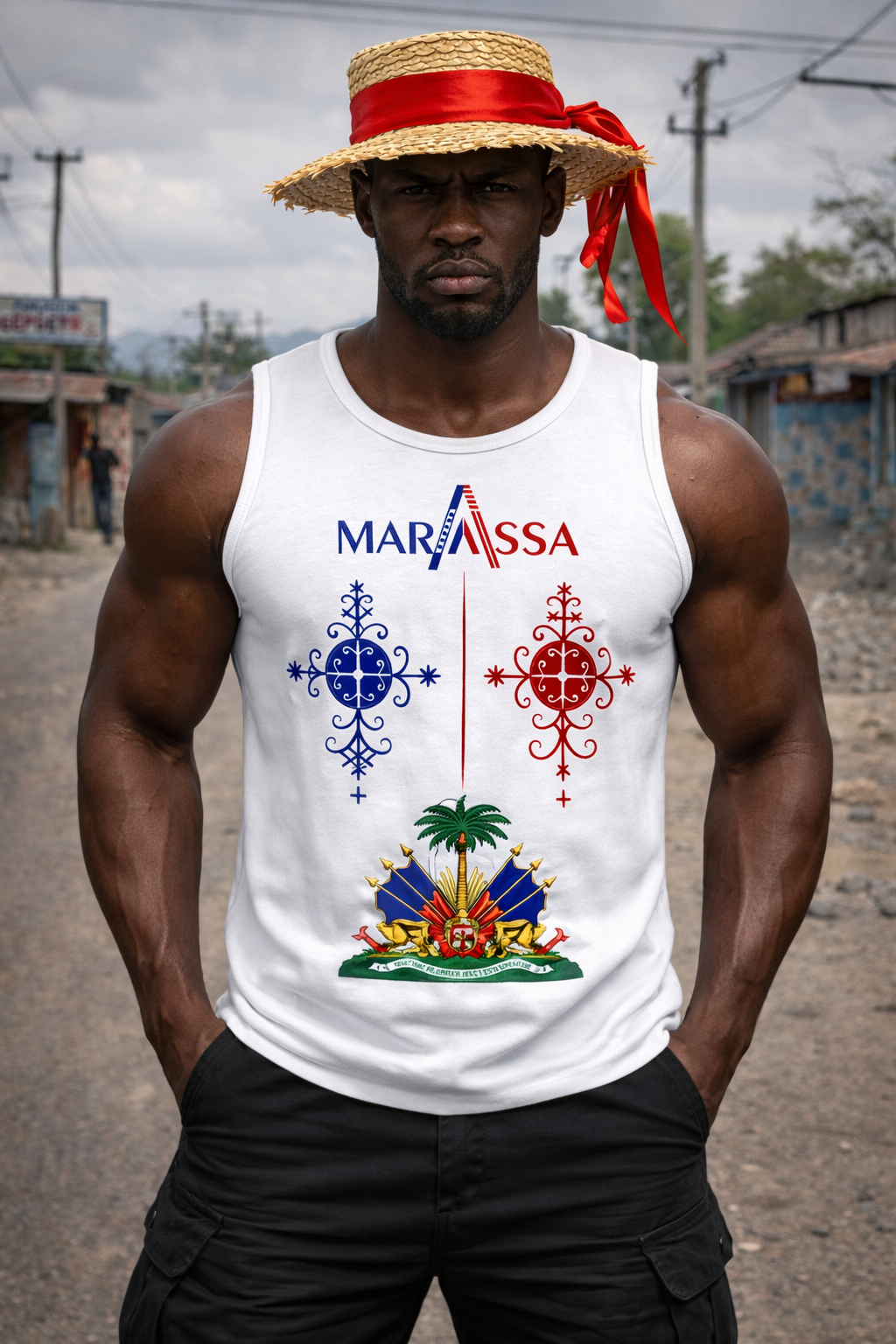 Débardeur Marassa - Vèvè Jumeaux Sacrés Blanc Armoiries