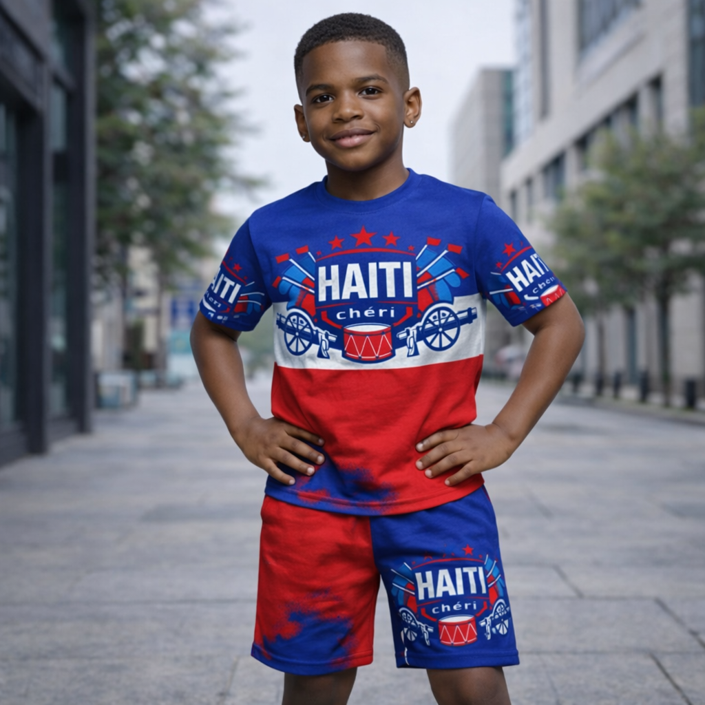 Ensemble Deux Pièces Haiti Cheri avec Canons pour Enfants