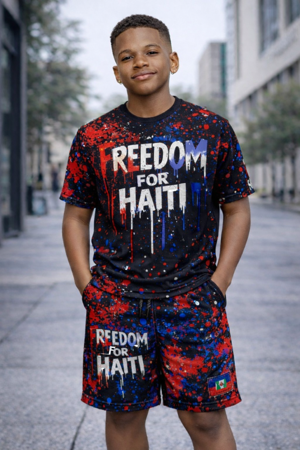 Ensemble Deux Pièces Freedom for Haiti T-shirt et Short pour Enfants