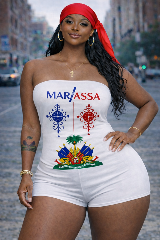 Romper Femme Marassa - Vèvè Jumeaux Armoiries Bustier Blanc