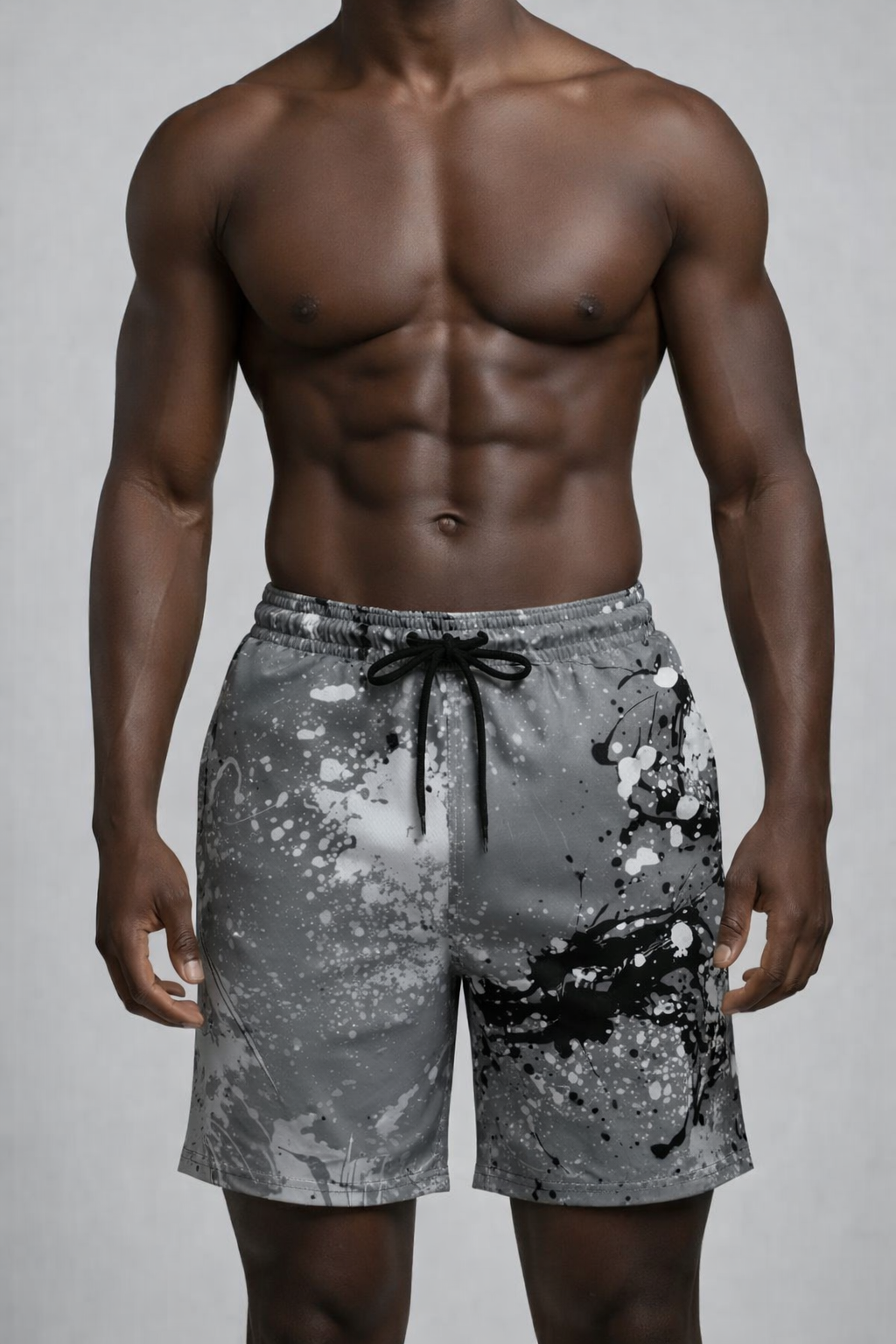 Short Splash Gris Urbain – Gris, Noir & Blanc