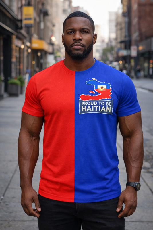T-Shirt Premium Proud to be Haitian - Design Split Color Block