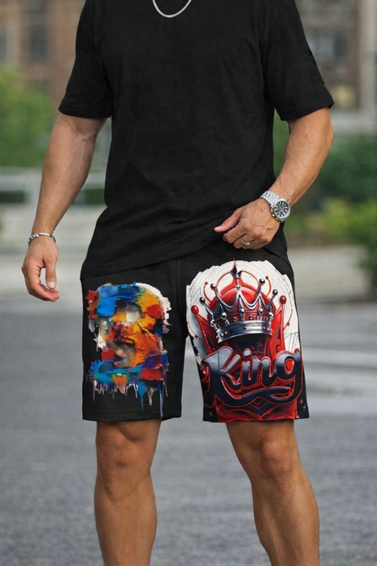 Short King Crown – Lion Multicolore & Couronne Rouge