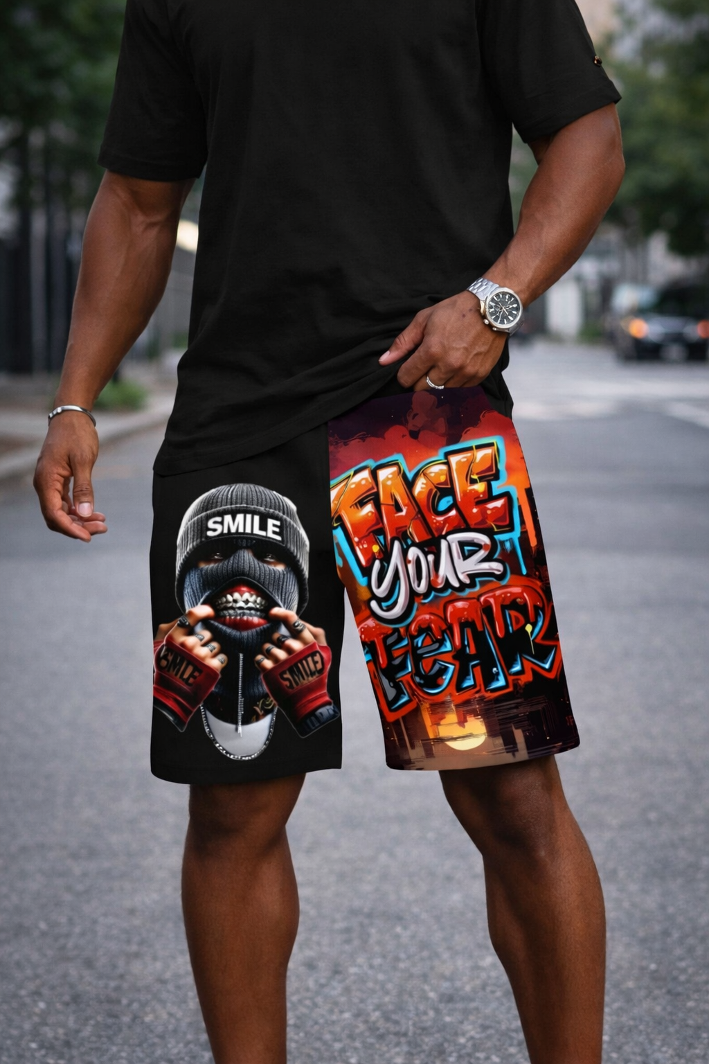 Short Smile & Face Your Fear – Noir & Multicolore