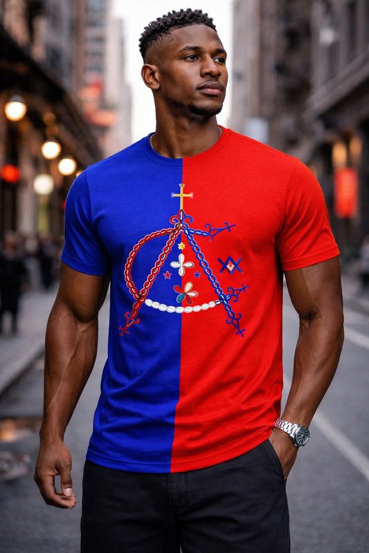 T-Shirt agawou - Édition Split Bleu Rouge
