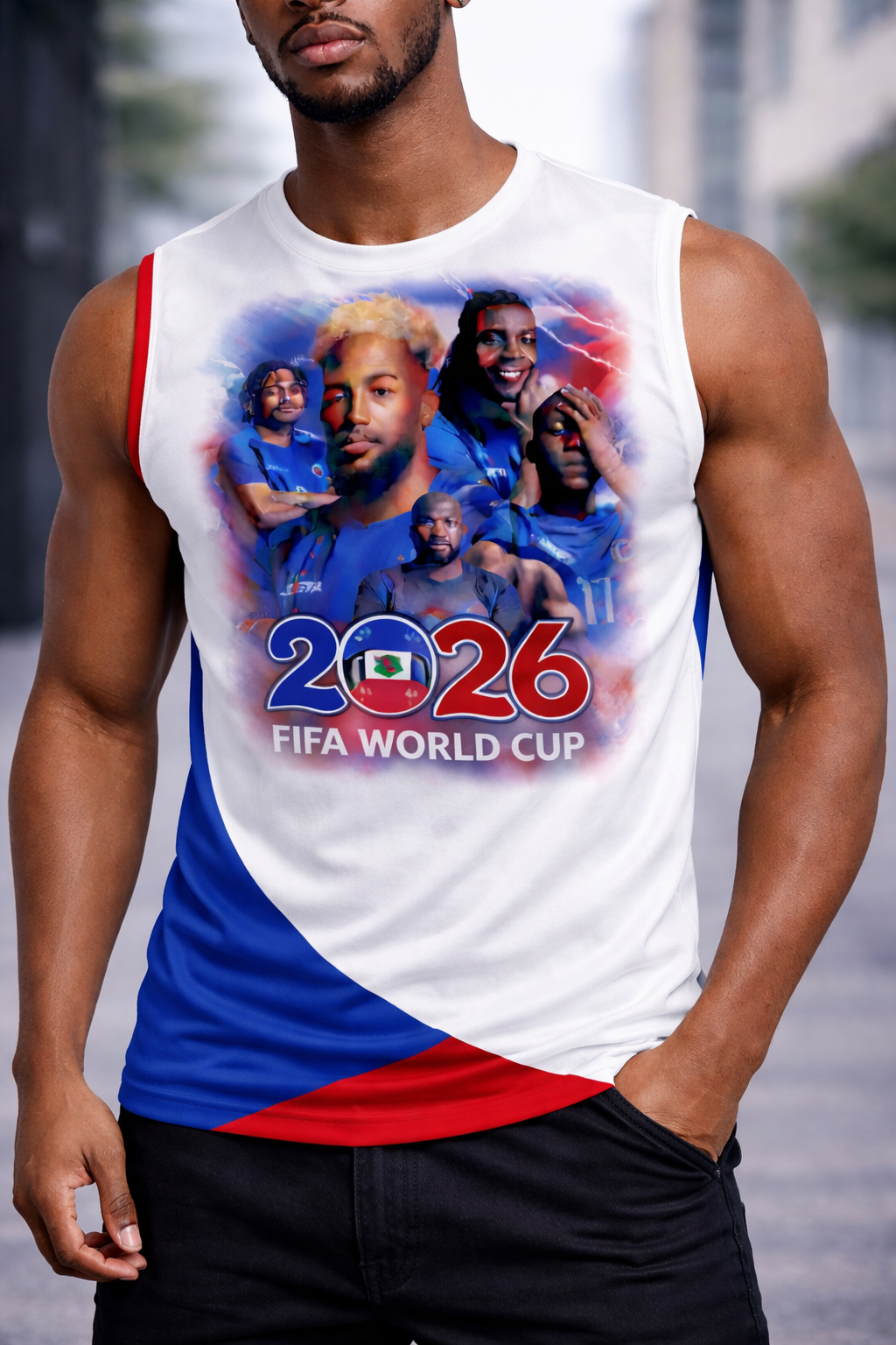 Débardeur 2026 FIFA World Cup - Équipe Grenadiers Haïti Tricolore