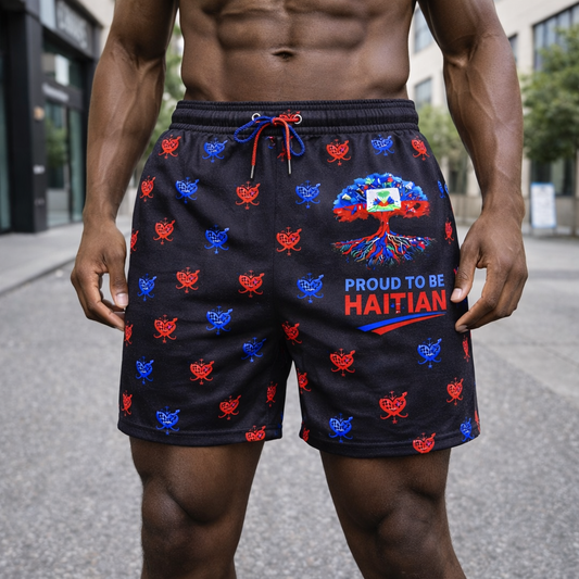 Short Proud to be Haitian - Arbre Racines et Armoiries