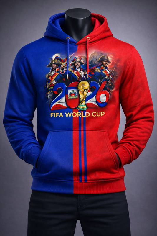 Hoodie Haïti FIFA World Cup 2026 – Héros Historiques Colorblock Bleu & Rouge