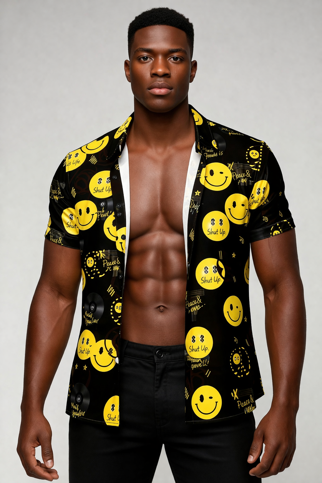 Chemise Smiley – Imprimé Emoji Bonne Humeur