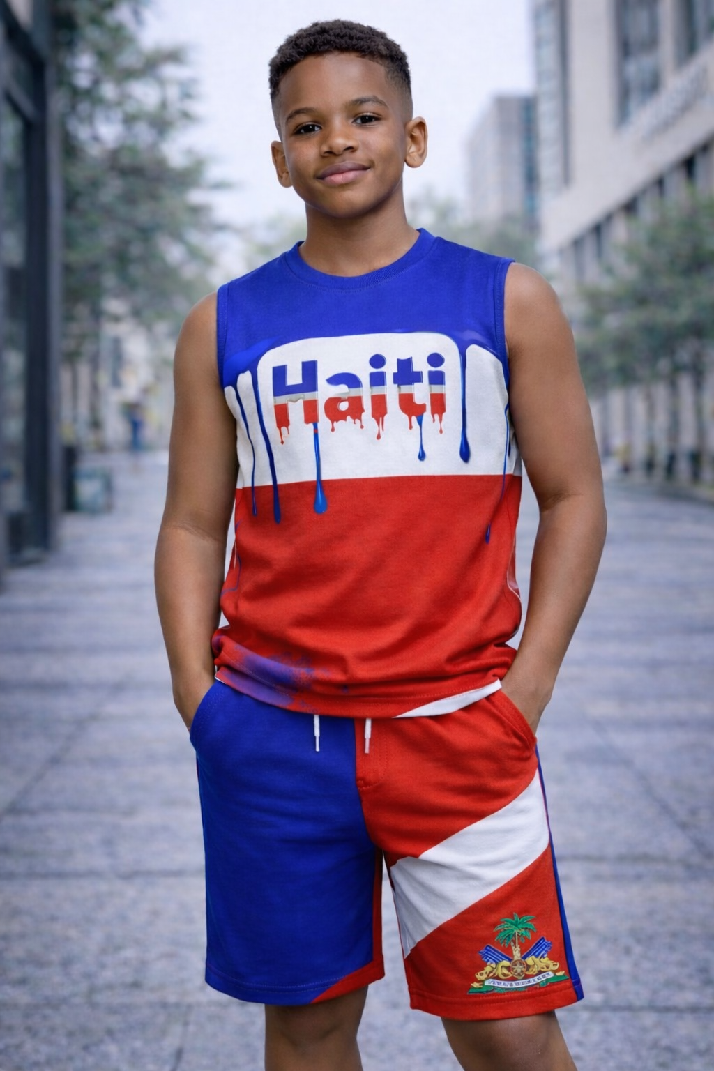 Ensemble Haiti Paint Drip Enfant