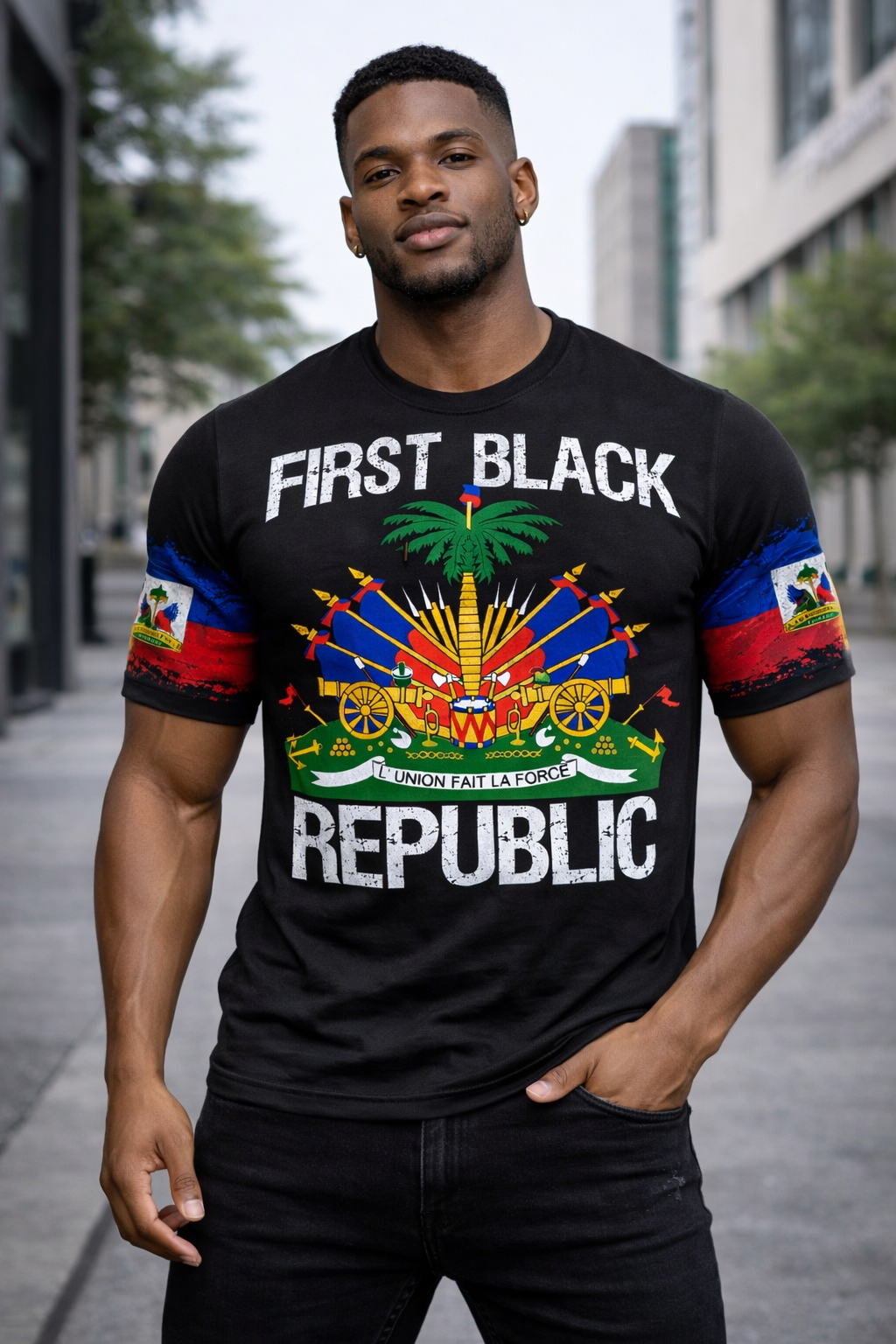 T-Shirt First Black Republic - Édition Armoiries Complètes