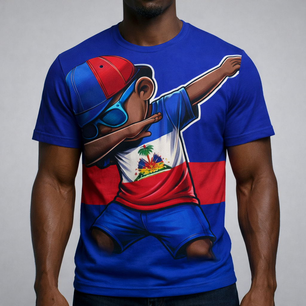 T-Shirt Dab Haïti - Édition Jeunesse Tricolore