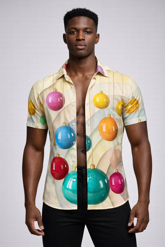 Chemise Boules de Noël Colorées