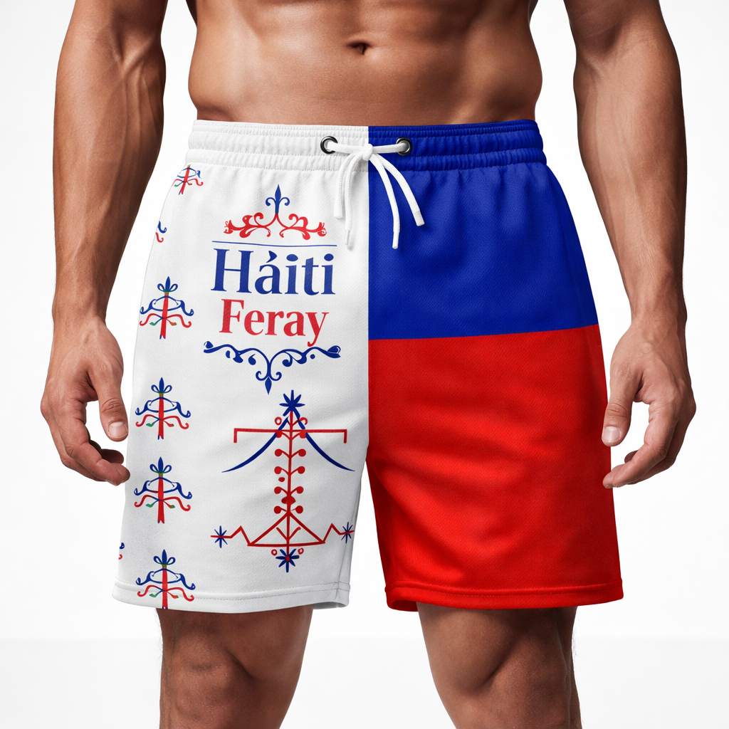 Short Haïti Feray - Symboles Vaudou Bicolore