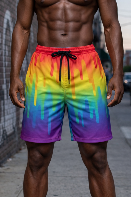 Short Arc-en-Ciel Dégoulinant – Multicolore