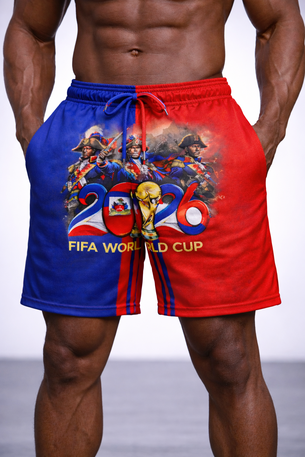 Short Haïti FIFA World Cup 2026 – Héros Historiques Bleu & Rouge