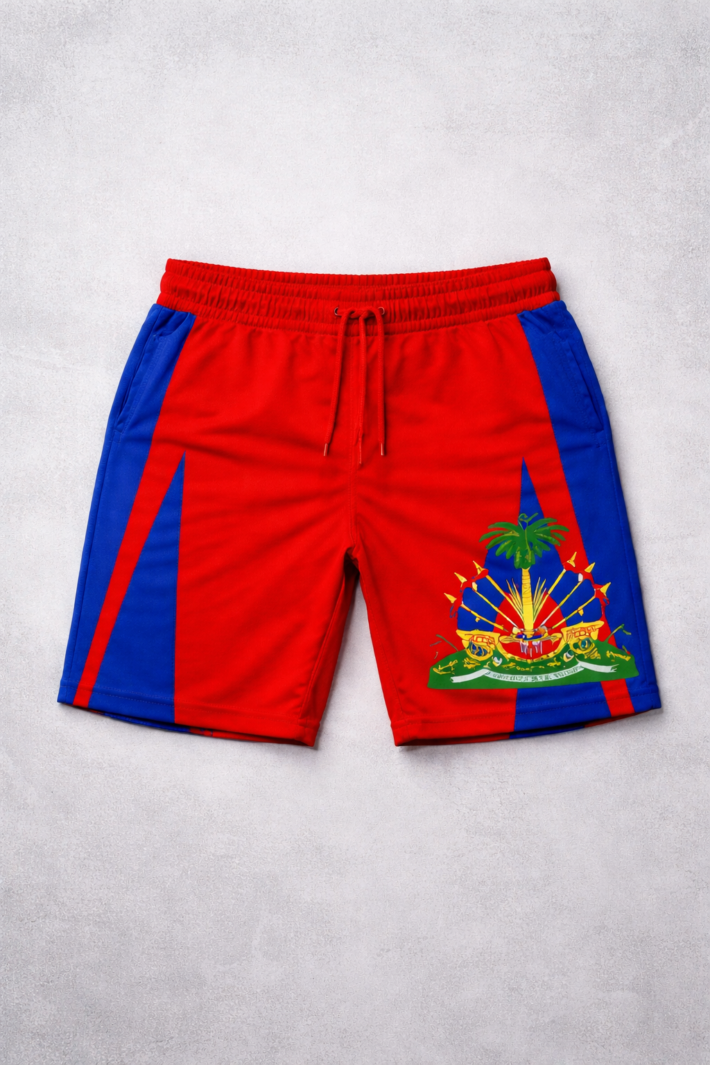 Short Armoiries Haïtiennes - Bicolore Rouge Bleu Patriotique